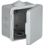 IEK ღია გაყვანილობისთვის  65x65x50mm IP54 4 დალუქული მილები (7035) UKO31-065-065-050-K03-54